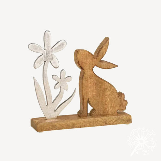 Aufsteller Hase mit Blume